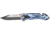 Tac Force Rescue Lock A/O Fold Knife 4.50in., PS black SS A/O clip blade, Back handle has blue Alum. onlay TF692BL