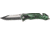Tac Force Rescue Lock A/O Fold Knife 4.50in., PS black SS A/O clip blade, Back handle has green Alum. onlay TF692GN
