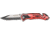 Tac Force Rescue Lock A/O Fold Knife 4.50in., PS black SS A/O clip blade, Back handle has red Alum. onlay TF692RB