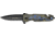Tac Force Speed Assist Fold Knife 4.50in, black SS A/O PS blade, Green and black camo Alum. handle TF645BL