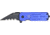 Tac Force Speed Lock Fold Knife 3.5in, black 440 SS A/O hook blade, Blue Alum. handles w/ Police shield TF748PDS