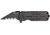Tac Force Speed Lock Fold Knife 3.5in, black 440 SS A/O scalloped edge blade, Black Alum. handle TF748BKS