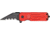 Tac Force Speed Lock Fold Knife 3.5in, black 440 SS A/O scallped edge blade, Red Alum. handles w/ Fire Department shield TF748FDS