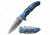 TAC Force TF-1005BL Spring Assisted Knife, 3.75in, 3CR13 Stainless Steel, Spear Point, Black Blade, Aluminum Handle, Blue, TF-1005BL