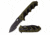 TAC Force TF-942BGCS Spring Assisted Knife, 3.75in, 3CR13 Stainless Steel, Spear Point, Half-Serrated, Black Blade, Rubber/Plastic Handle, Black/Green, TF-942BGCS