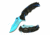 TAC Force TF-943BB Spring Assisted Knife, 3.75in, 3CR13 Stainless Steel, Recurved, Half-Serrated, Blue Blade, Aluminum Handle, Black, TF-943BB