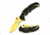 TAC Force TF-943BG Spring Assisted Knife, 3.75in, 3CR13 Stainless Steel, Recurved, Half-Serrated, Golden Blade, Aluminum Handle, Black, TF-943BG