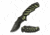 TAC Force TF-944GN Spring Assisted Knife, 3.75in, 3CR13 Stainless Steel, Recurved, Half-Serrated, Black Blade, Aluminum Handle, Black/Green, TF-944GN