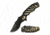 TAC Force TF-944TN Spring Assisted Knife, 3.75in, 3CR13 Stainless Steel, Recurved, Half-Serrated, Black Blade, Aluminum Handle, Black/Tan, TF-944TN