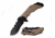 TAC Force TF-953TN Spring Assisted Knife, 3.5in, 3CR13 Stainless Steel, Recurved, Black Blade, Stainless Steel/Nylon Fiber Handle, Tan, TF-953TN