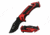 TAC Force TF-954BRD Spring Assisted Knife, 3.5in, 3CR13 Stainless Steel, Recurved, Black Blade, Aluminum Handle, Black/Red, TF-954BRD