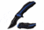 TAC Force TF-989BL Spring Assisted Knife, 3.5in, 3CR13 Stainless Steel, Recurved, Black Blade, Aluminum Handle, Black/Blue, TF-989BL