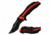 TAC Force TF-989RD Spring Assisted Knife, 3.5in, 3CR13 Stainless Steel, Recurved, Black Blade, Aluminum Handle, Black/Red, TF-989RD