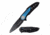 TAC Force TF-992BL Spring Assisted Knife, 3.25in, 3CR13 Stainless Steel, Tanto, Black Blade, Aluminum Handle, Black/Blue, TF-992BL