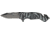 Tac Force Zebra Stripe Rescue Fold Knife, black HC SS A/O PS blade, Black and gun metal gray stripes on handle TF714SH