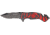 Tac Force Zebra Stripe Rescue Fold Knife, black HC SS A/O PS blade, Black and red zebra stripes on handle TF714BRD