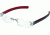 Tag Heuer L-Type Eyeglasses, Anthracite Ceramic Frame/Calfskin Black Red Temples, Clear Lens 0113-004