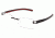 Tag Heuer Track S Eyeglasses, Black Frame/Black Red Temples, Clear Lens 7644-006