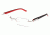 Tag Heuer Trends Rubber Eyeglasses, Brushed Frame/Black Red Temples, Clear Lens 8108-002