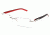 Tag Heuer Trends Rubber Eyeglasses, Brushed Frame/Black Red Temples, Clear Lens 8110-002