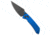 Tenable Knives Tenable Fenrir Crossbar Lock Knife Blue Diamond Aluminum 3.4" Gray TiCN, Blue, Nitro-V, adult, BHQ-236327