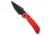 Tenable Knives Tenable Fenrir Top Folding Knife, 3.40in, Nitro V Steel, Harpoon Blade, Aluminum, Red Handle, Red/Black, 7.85 inch, BHQ-223404