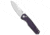 Tenable Knives Beaver Crossbar Folding Knife, 3.44in, Nitro V Steel, Drop Point Blade, G-10, Black/Purple Handle, Black/Purple/Gray, 8.03 inch, BHQ-216239