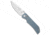 Tenable Knives Eaglestrike Crossbar Folding Knife, 3.73in, Nitro V Steel, Drop Point Blade, Micarta, Blue Handle, Blue/Gray, 8.36 inch, BHQ-216235