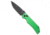Tenable Knives Eaglestrike Crossbar Folding Knife, 3.73in, Nitro V Steel, Drop Point Blade, Aluminum, Green Handle, Green/Black Gray, 8.36 inch, BHQ-216236