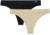 Terramar Seamless Thong 2pk Blk/tan Lg W9050-065 LG