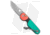 The James Brand The Redstone Slide Lock Folding Knife, 2.43in, Sandvik 12C27, Drop Point Blade, Polypropylene, Green/Red Handle, Green/Red/Gray, 6.125 inch, BHQ-138813