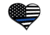 Thin Blue Line Heart Sticker, 4.5 x 4 Inches