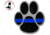 Thin Blue Line Paw Sticker, 3 X 3.5 Inches, Thin Blue Line - TBL-S-PAW