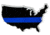 Thin Blue Line Usa Outline Sticker - , Thin Blue Line - TBL-S-USA