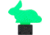 Throom Targets Knockdown Rabbit Reactive Target Starter Kit, Green, 11173-0112