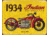 Tin Signs 1934 Indian Motorcycles, 16in X 12.5in Reproduced From Authentic, Vintage Advertising, 1929