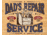 Tin Signs Dad's Repair Service Sign, Nostalgic Embossed Tin Sign, 12.5in X 16in, 2268