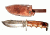 Titan Damascus Fixed Blade Knives, Overall Length - 12.5 in, Blade Length - 6 in, Handle Material - Black Burl Walnut, Bolster Damascus Steel TD -105