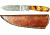 Titan Damascus Fixed Blade Knives, Overall Length - 7.3 in, Blade Length - 3.8 in, Handle Material - Burnt Camel Bone TD -102