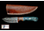 Titan Damascus Skinning Gut Hook, Hunting Knife by Titan TD-176, 4in, TDK-176