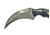 Titan International Knives Damascus Karambit With Black Canvas Micarta Scales - Double Edge Karambit, 3.5in Blade, 7.4in TD-197