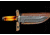 Titan International Knives Damascus Knife / Titan / Camp / Hunting Knife - Burnt Bone Handle, 5.5in Blade, 10in Overall TD-206