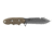 Tops Knives Backpacker's Bowie Fixed Blade Knife,4.5in,1095 RC 56-58 Steel,Tumble Blade,Green Canvas Micarta Handle, BPB-01