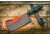 Tops Knives El Chappo Fixed Blade Knif, 6 in Acid Rain Blade, 1095 RC 56-58 Steel, Black Canvas Micarta Handle ECHA-02
