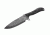 Tops Knives Silent Hero Fixed Blade Knife, w/Smooth Scales, Black, 6.38in, HERO-04