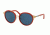Tory Burch TY6042Q Sunglasses 310980-52 - Gold/Red Frame, Blue Solid Lenses