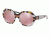 Tory Burch TY7120 Sunglasses 17301T-57 - Octagon Square Enlarged Print Frame, Pink Mirror Gold Lenses
