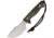 Treeman Combat Knives Path Finder Leather Sheath Fixed Blade Knife, 4.25in, Standard Edge, Green and Black, Micarta Handle TCK033