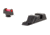 Trijicon Fiber Optic Pistol Front/Rear Sight Set, Red Fiber Stick, Glock 42/43, Black, 601029