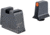 Trijicon Suppressor/Optic Height Sight Set, Orange Front/Metal Rear &amp; Green Front Lamp, Glock  42, 43, 43x, 43e, 48, Black, 601146